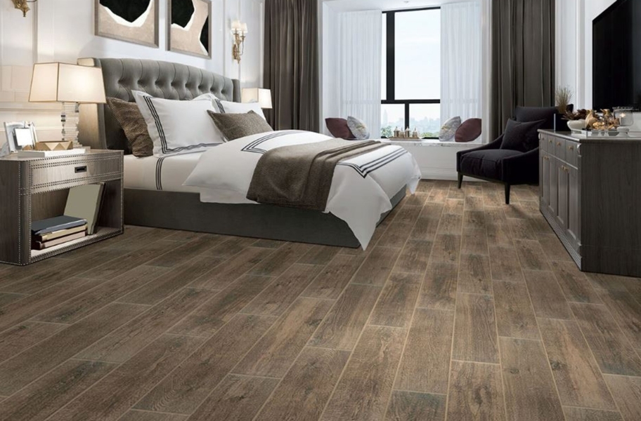 Trending Bedroom Flooring Looks: Daltile RevoTile - Wood Visual