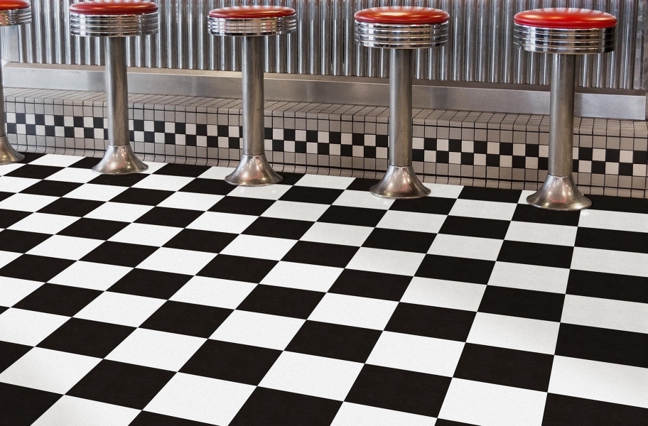Checkered Patterned Tile Floors: Soda Shoppe Flex Tiles