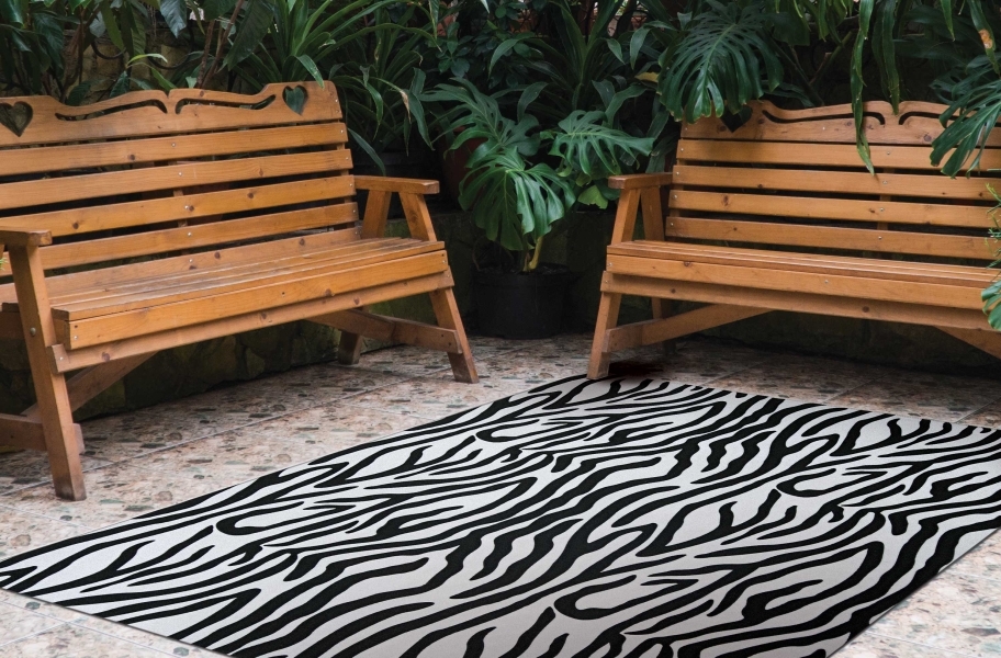 Unique Area Rugs: Zebra Indoor Outdoor Rug