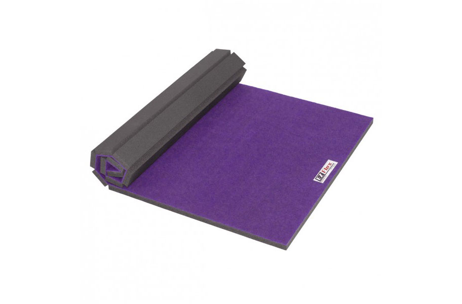 Purple home cheer gymnastics mat on a white background
