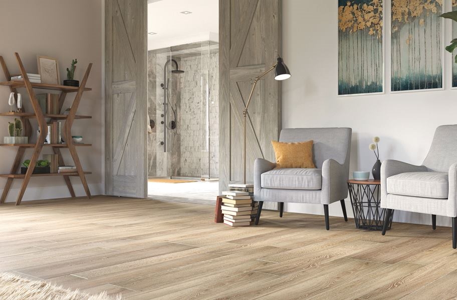 FlooringInc 2020 tile flooring trends: wide plank wood-look tiles